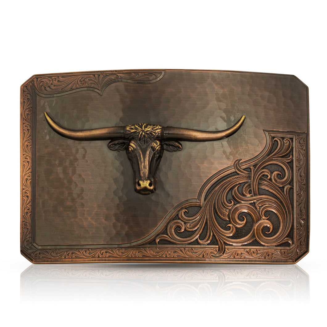 Rough Out with Longhorn Belt Buckle - Made in the USA!