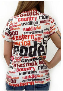 Western Rodeo Print Ladies T-Shirt