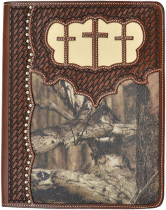 (3DB-G254) Western Brown & Camo iPad® Cover with Crosses