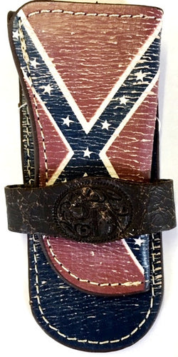 (3DB-KH1245) Western Confederate Flag Knife Sheath