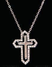 (3DB-N1106C) Western Silver Cross Necklace
