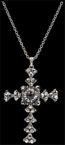 (3DB-N11839) Western Antique Silver Cross Necklace