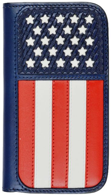 (3DB-PH777) Red/White/Blue Wallet/Cell Phone Case for Samsung Galaxy S4