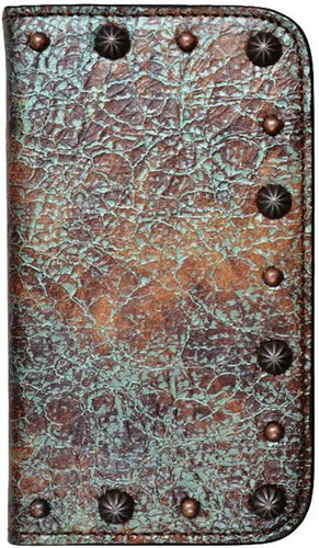 (3DB-PH905) Western Turquoise & Brown Cell Phone Case/Wallet for Samsung Galaxy S5