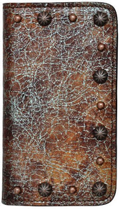 (3DB-PH907) Western Turquoise & Brown Cell Phone Case/Wallet for Samsung Galaxy S®4