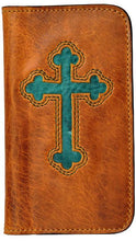 Load image into Gallery viewer, (3DB-PH937) Honey &amp; Turquoise Cross Cell Phone Case/Wallet for Samsung Galaxy S®4