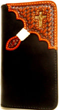 Load image into Gallery viewer, (3DB-TLPH013) Western Black/Tan Cell Phone Case/Wallet for iPhone 4/4s by Tony Lama