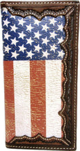 Load image into Gallery viewer, (3DB-W841) Western Distressed USA Flag Rodeo Wallet