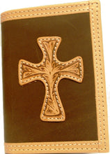 Load image into Gallery viewer, (3DB-WJB102) Western Leather Tri-Fold Wallet with Natural Cross by Justin