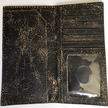 Load image into Gallery viewer, (3DB-WJW080) Justin Western Black Crackled Leather Rodeo Wallet