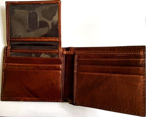(3DB-WJW094) Justin Western Brown Leather B-Fold Wallet