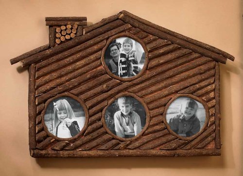 Twig Cabin Photo Collage Frame