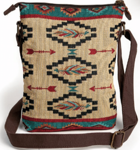 "Native Feathers" Woven Crossbody Bag