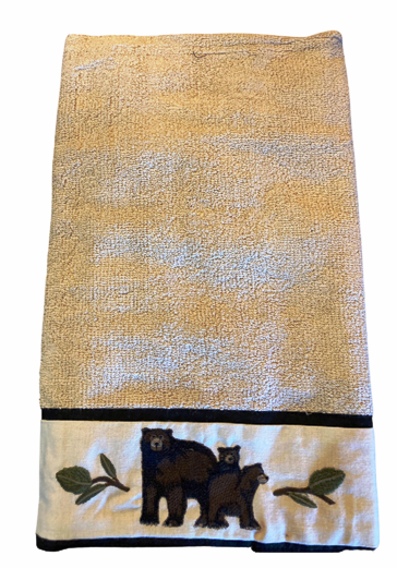 Black Bear Terry Bath Towel - 2 Pc Set
