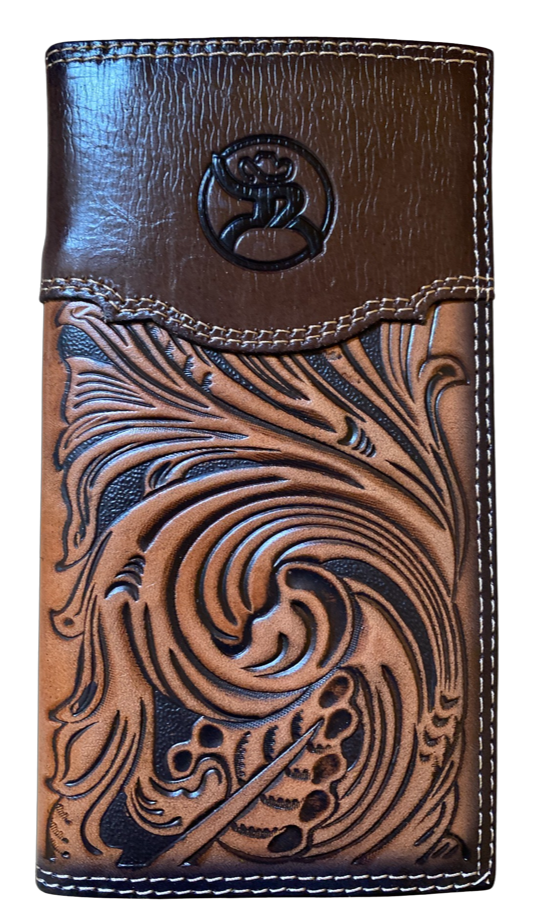 Hooey Roughy Signature Rodeo Wallet with Saddle Tan