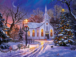 "The Old Christmas Church" 1000 Pc  Jigsaw Puzzle