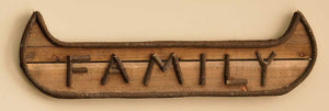 "FAMILY" Twig Canoe Sign