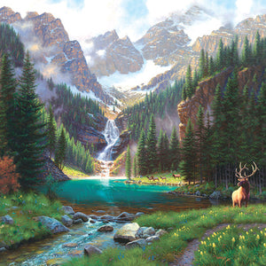 "Elk at the Waterfall" 1000 Pc  Jigsaw Puzzle