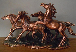 Galloping Herd of Horses Sculpture