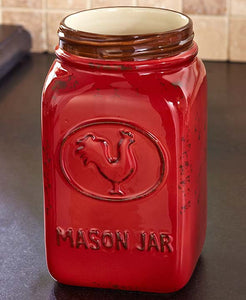 Country Mason Jar Utensil Holder