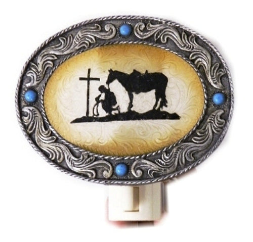 Praying Cowboy Western Nightlight