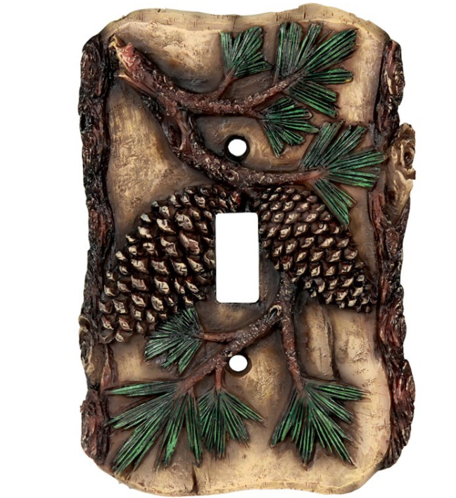 Pine Cone Electrical Single Switch Cover Plate