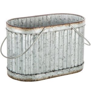 Ribbed Metal Bucket With Handles - Choose From 2 Sizes