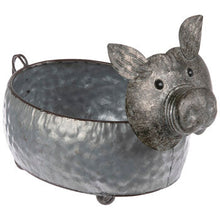 Load image into Gallery viewer, Pig Galvanized Metal Planter