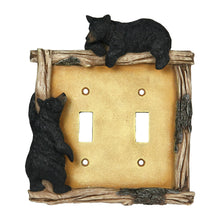 Load image into Gallery viewer, Lounging Bear Double Switch Cover Plate