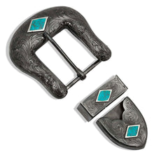 Load image into Gallery viewer, Midnight&#39;s Blue Diamond Buckle Set