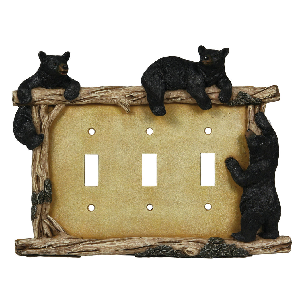 Lounging Bear Triple Switch Cover Plate