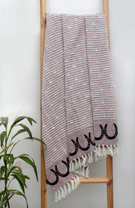 "Horseshoes" Cotton Throw Blanket