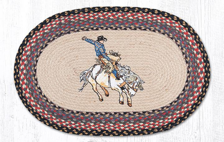 Bucking Bronc Jute Oval Accent Rug – Wild West Living