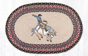 Bucking Bronc Jute Oval Accent Rug