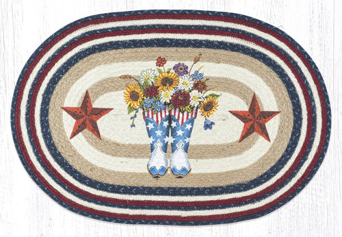 American Boots Barn Star Jute Oval Accent Rug