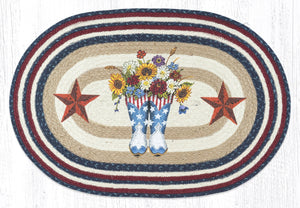 American Boots Barn Star Jute Oval Accent Rug