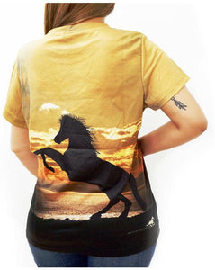 Western Rearing Horse Ladies T-Shirt