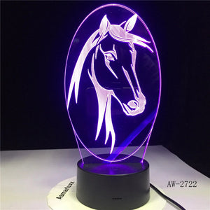 Horse Night Light with 6 Changing Colors