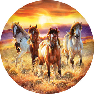 "Running in the Sun" 500 Pc Round Jigsaw Puzzle