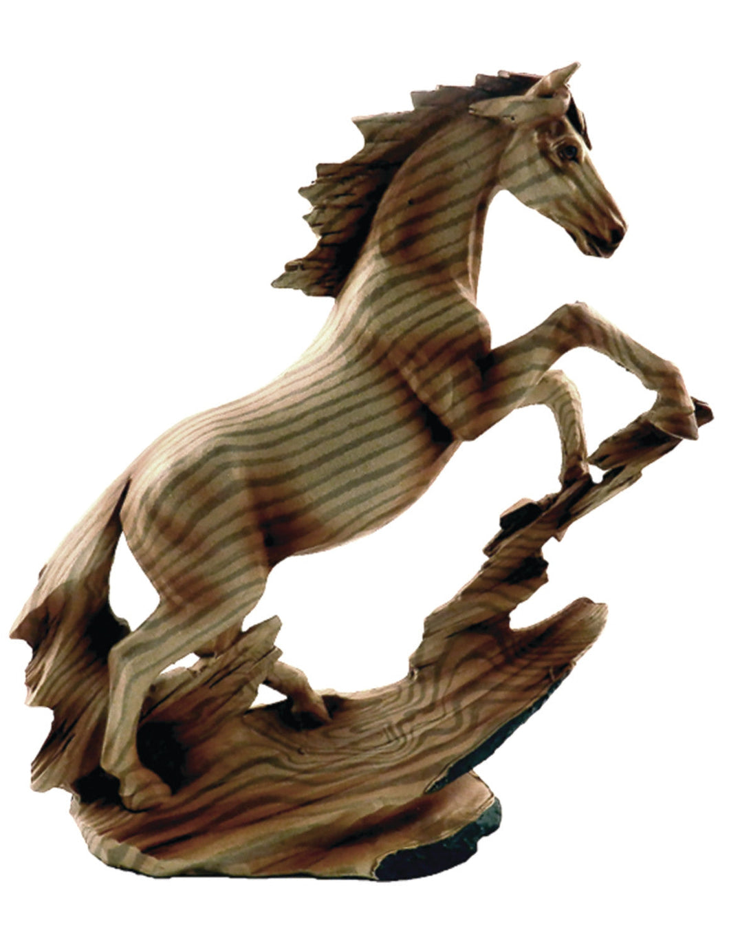 Wood Look Horse Sculpture
