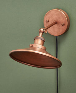 Rustic Metal Wall Lamp - Choose From Silver or Copper!