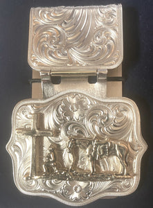 Custom Legacy Mini Buckle Money Clip with Praying Cowboy - Made in the USA!