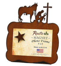 Load image into Gallery viewer, Cowboy at Cross Magnetic Photo Frame - 4&quot; x 6&quot;