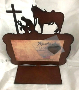 Cowboy at Cross Magnetic Photo Frame - 4" x 6"