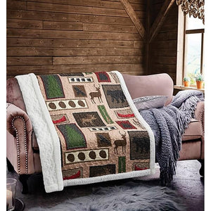 "Lake Living" Quilted Sherpa Throw