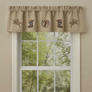 Western Embroidered Lined Valance