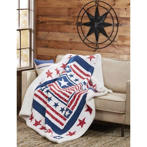 "Patriotism" Quilted Sherpa Throw