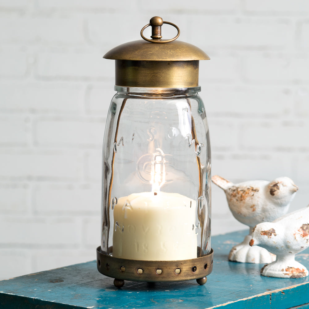 Brass Quart Mason Jar Lantern