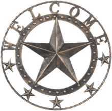 Load image into Gallery viewer, 18&quot; Metal Star Welcome Wall Plaque - 2 Finishes Available