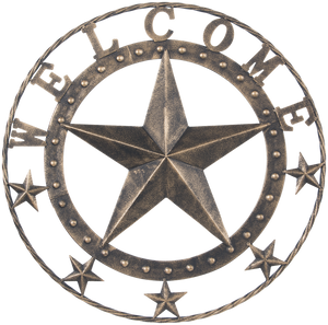 18" Metal Star Welcome Wall Plaque - 2 Finishes Available